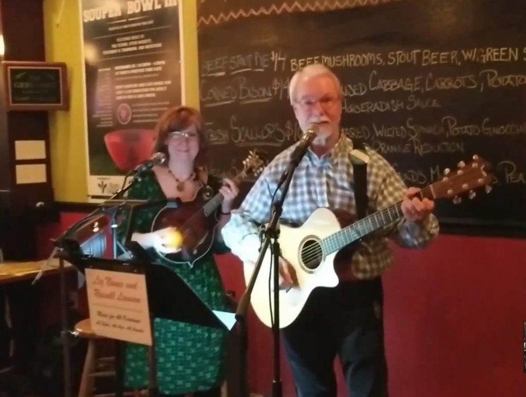 Liz and Russ pla at the Positive Vibe Cafe on St. Patrick's Day